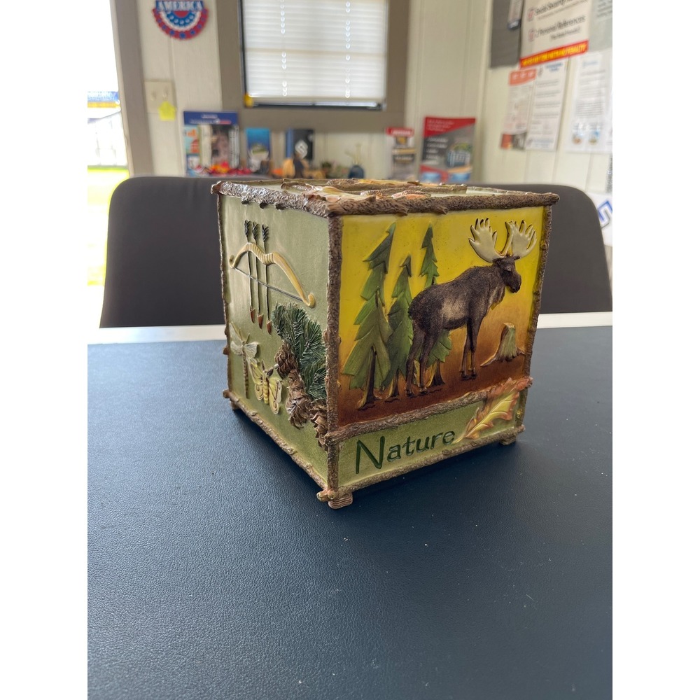 Expressions Wilderness Moose Tissue Box Cover Hand Painted 2005 Anita Phillips‎